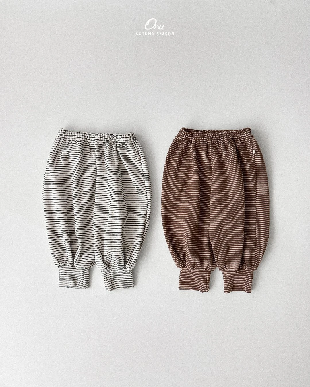 ONU#羅紋束口條紋褲/2COLORS