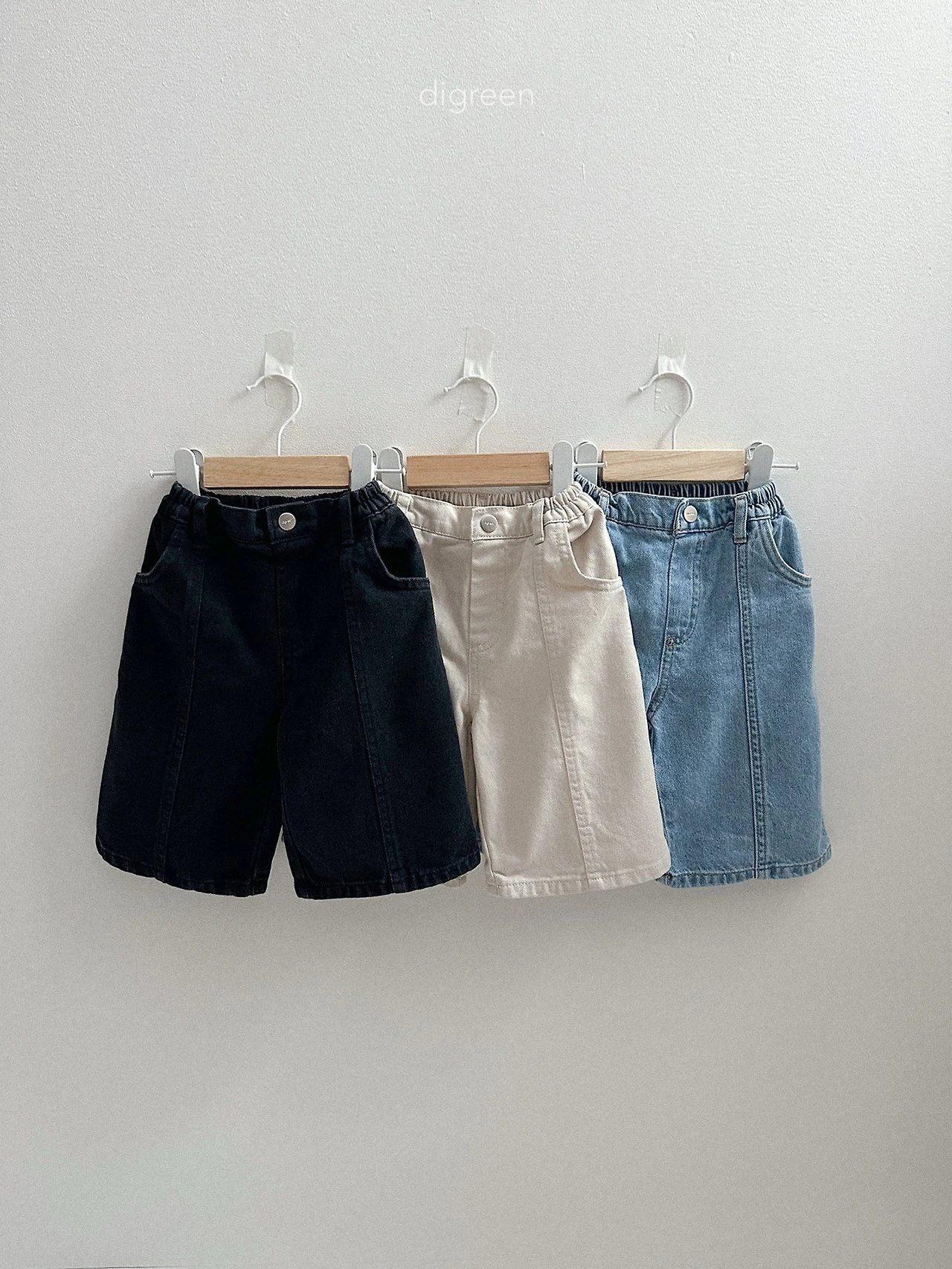 DIGREEN#帥氣牛仔五分褲/3COLORS