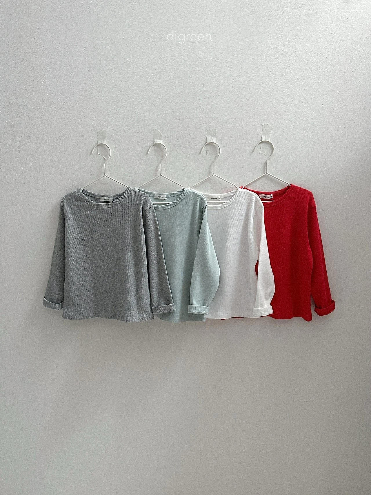 DIGREEN#羅紋素T/4COLORS