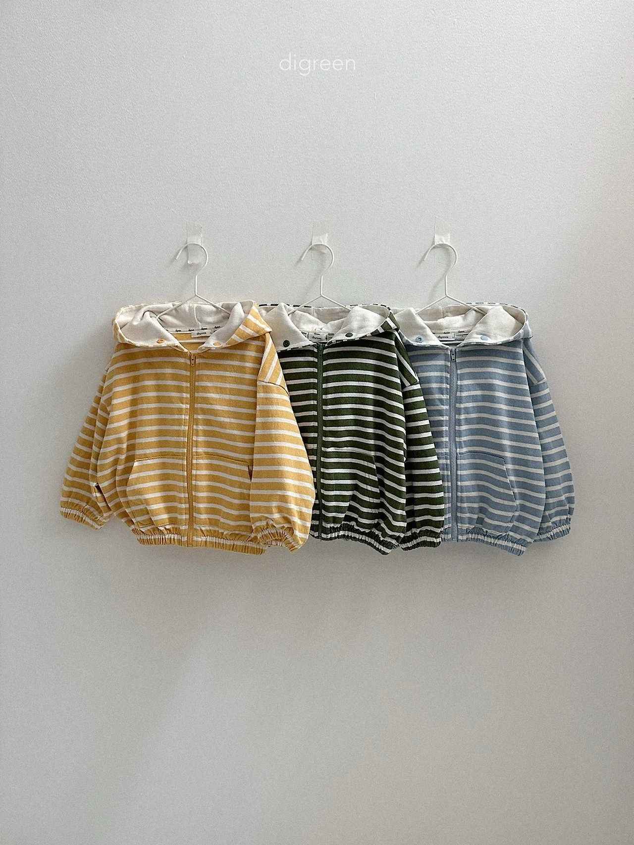 DIGREEN#糖果條紋連帽外套/3COLORS