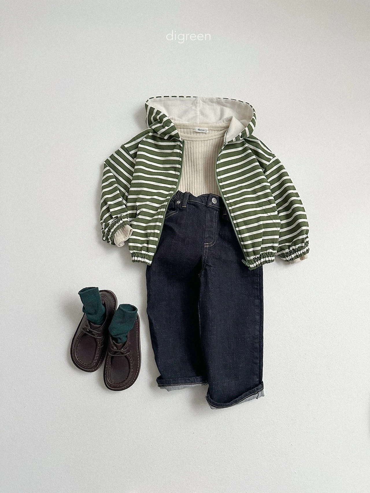 DIGREEN#糖果條紋連帽外套/3COLORS