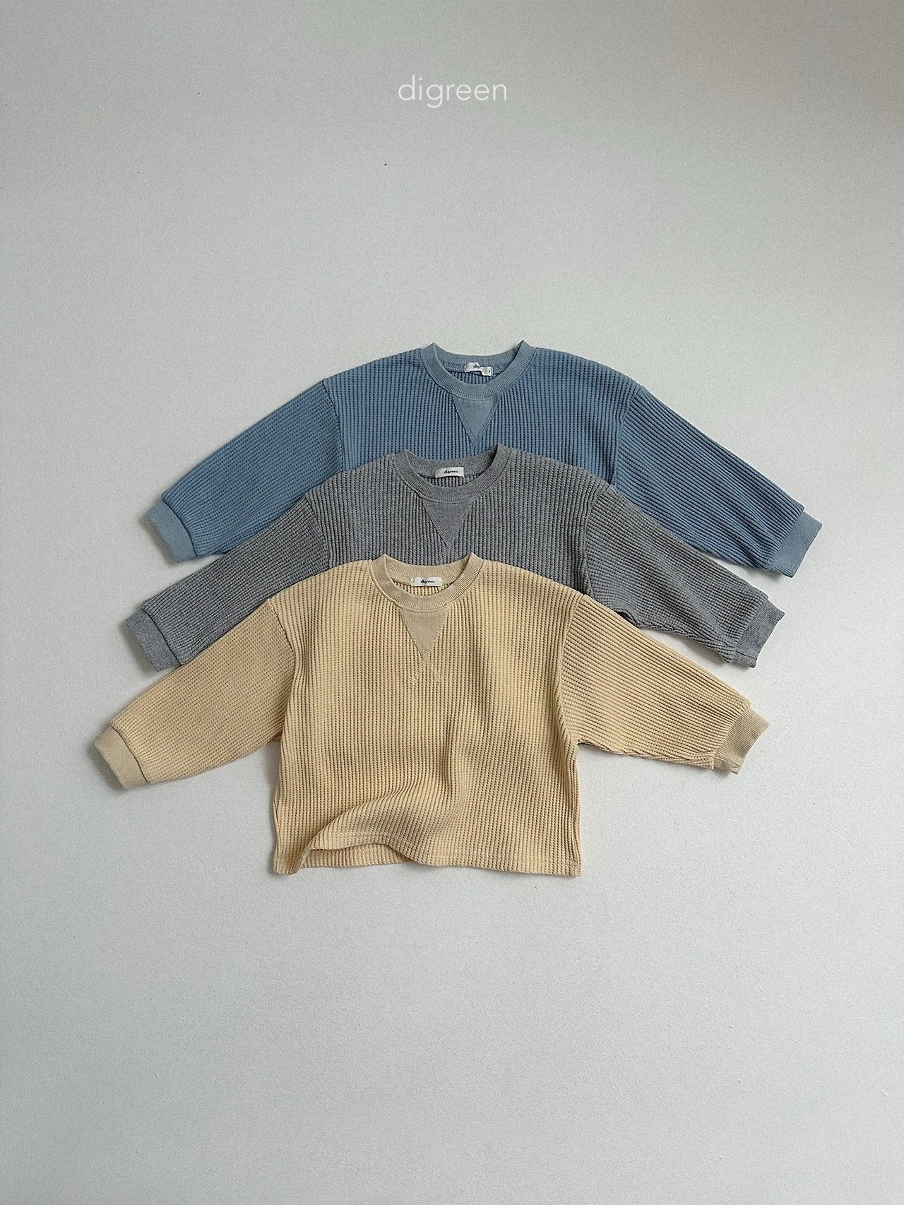 DIGREEN#華夫格小V上衣/3COLORS
