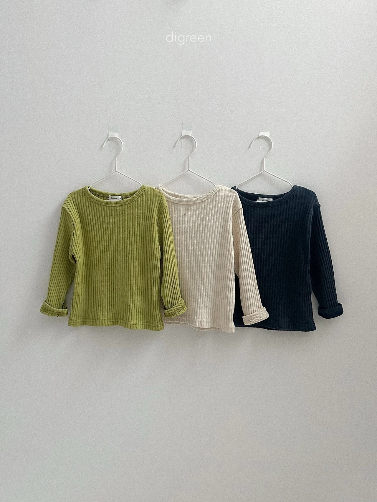 DIGREEN#羅紋針織T/3COLORS