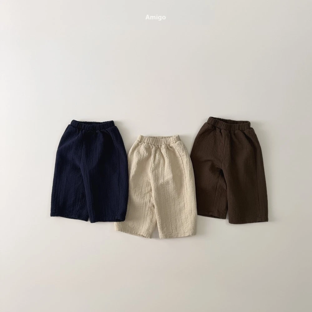 AMIGO#秋季壓紋休閒褲/3COLORS
