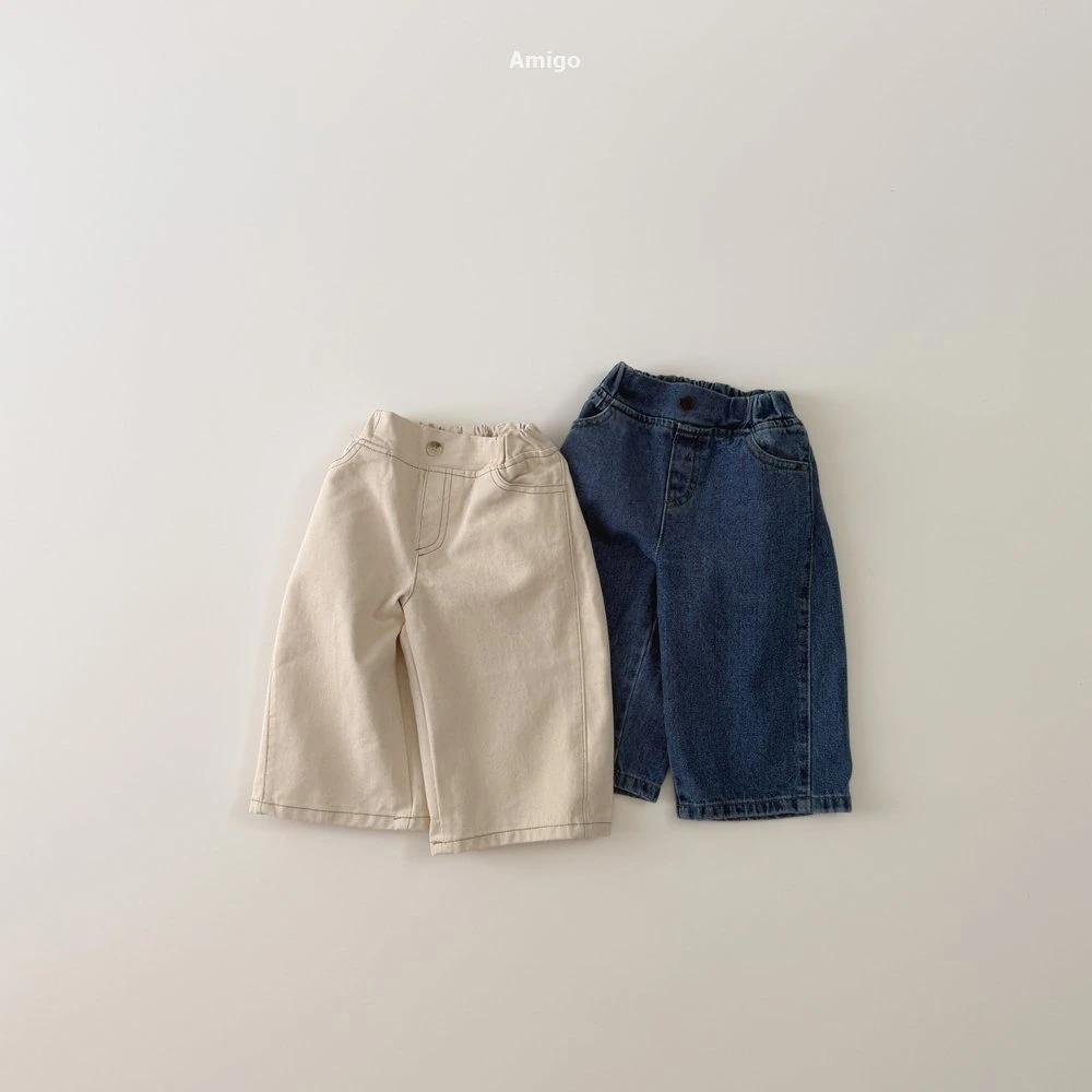 AMIGO#寬邊百搭牛仔褲/2COLORS