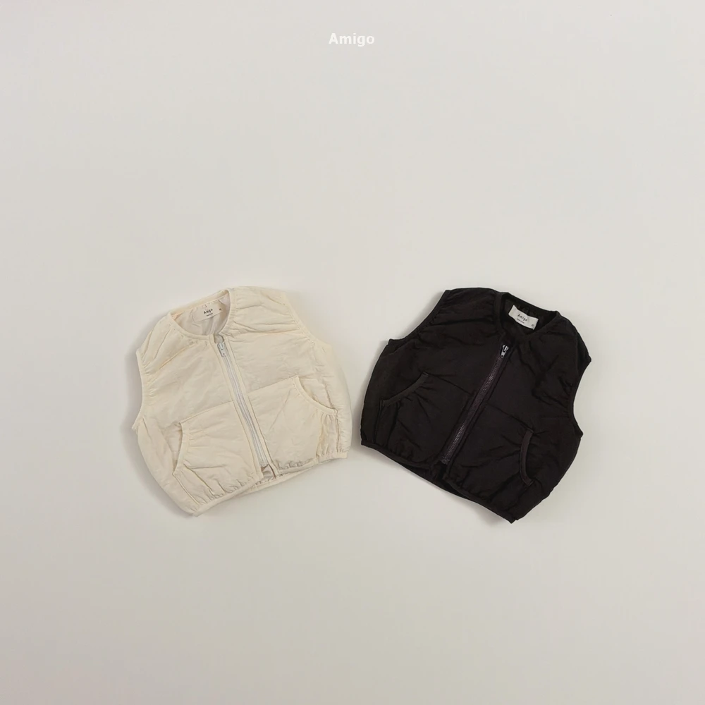AMIGO#秋季口袋背心/2COLORS