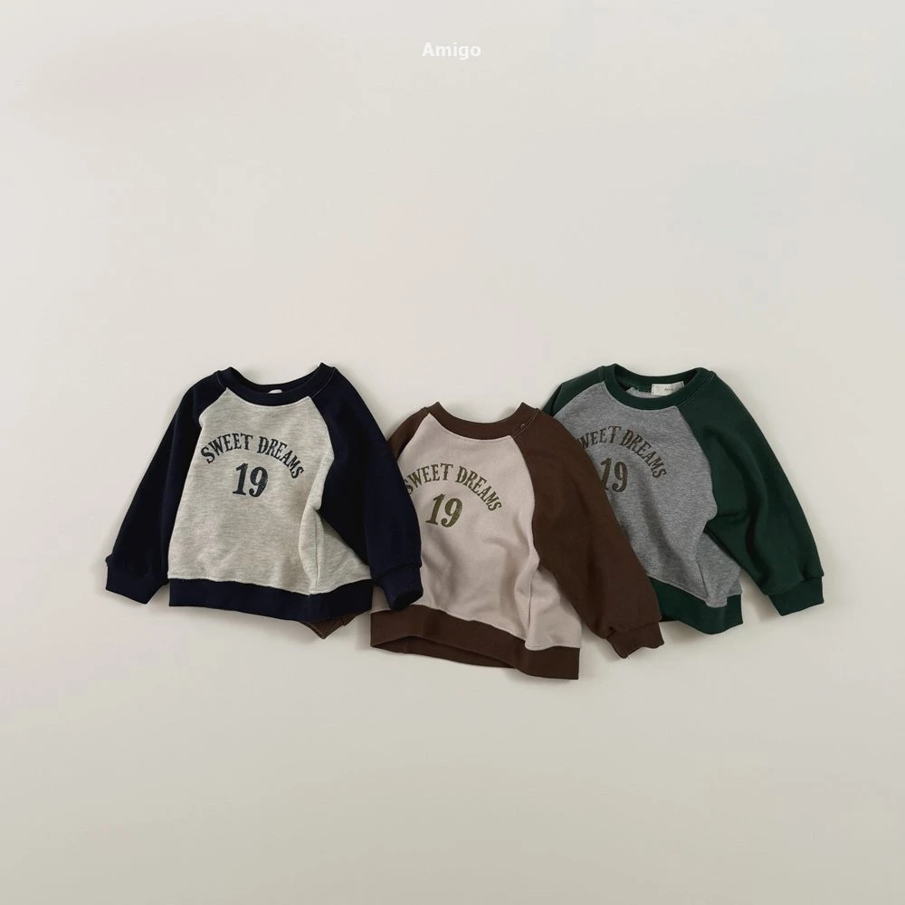 AMIGO#拚色棒球大學T/3COLORS