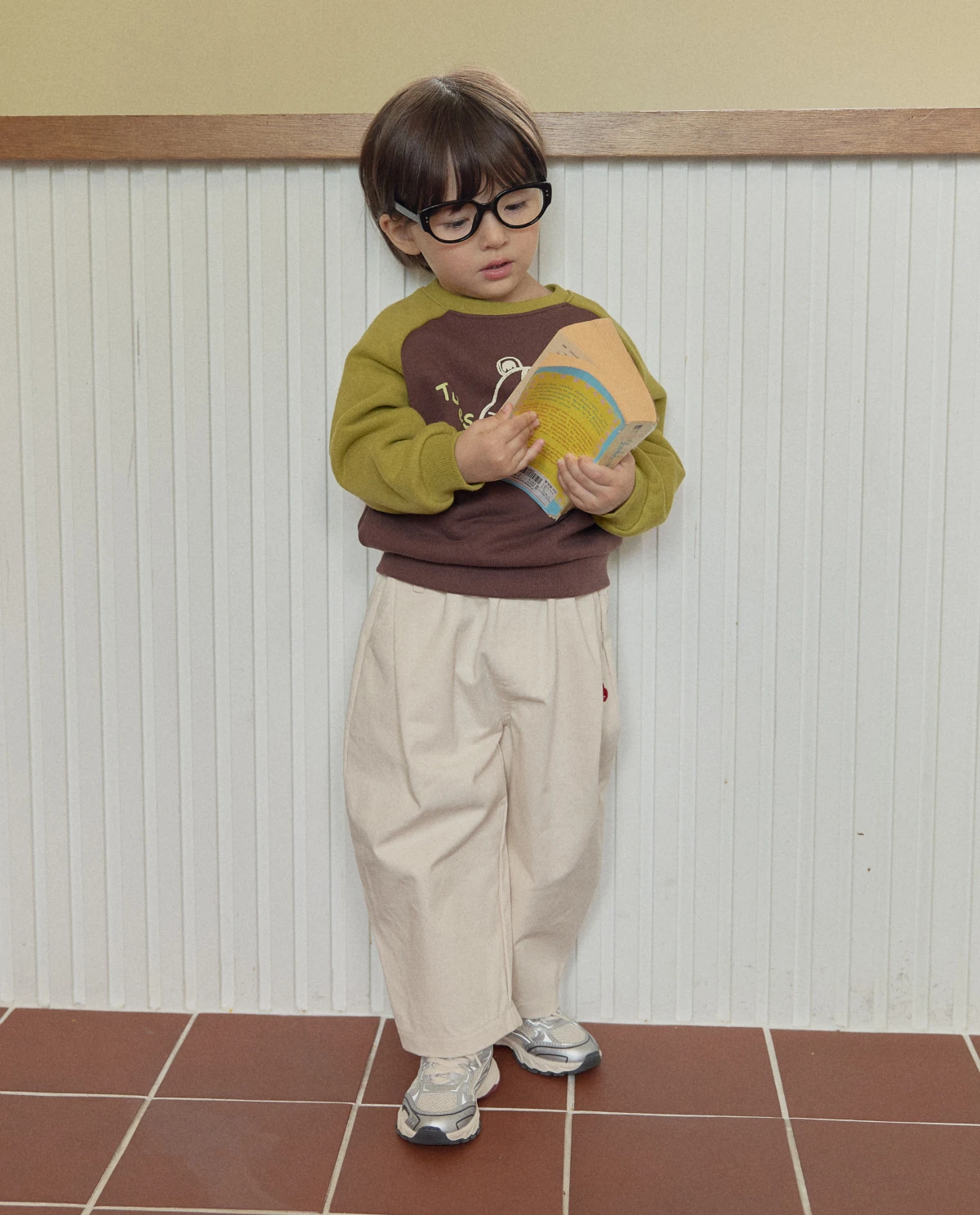ROTOTO#愛心斜紋休閒褲/燕麥色
