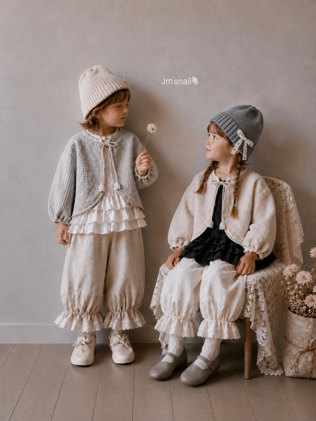 JS#針織蝴蝶結毛帽/2COLORS
