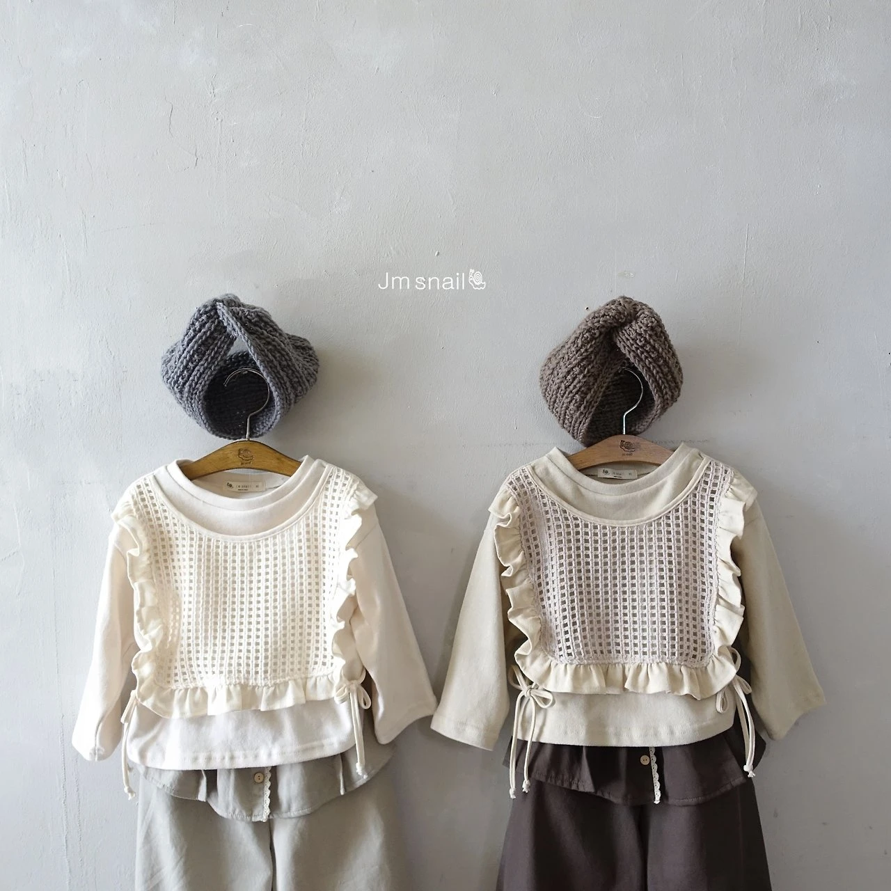 JS#雙層鬆餅背心上衣/2COLORS
