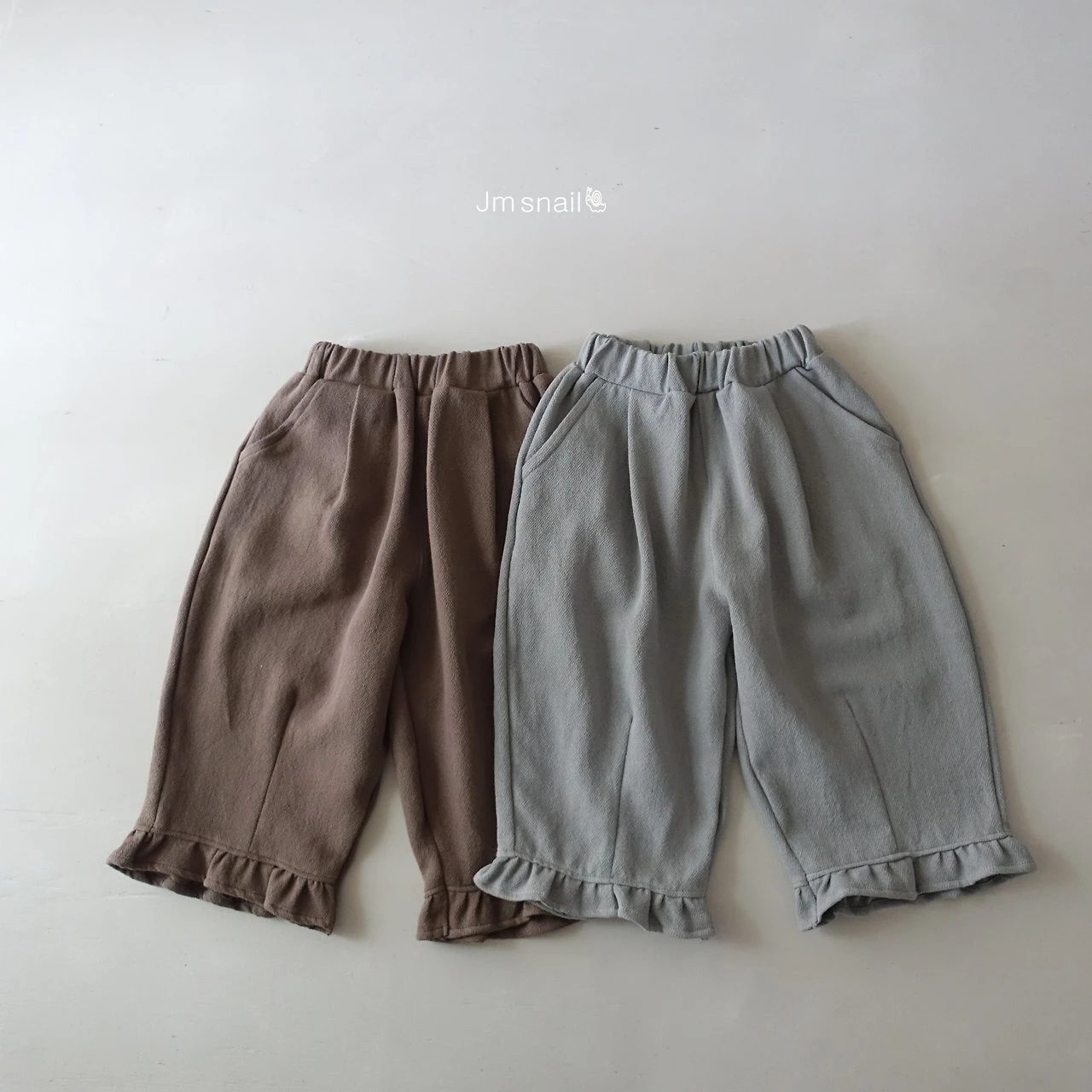 JS#荷葉抓皺休閒褲/2COLORS