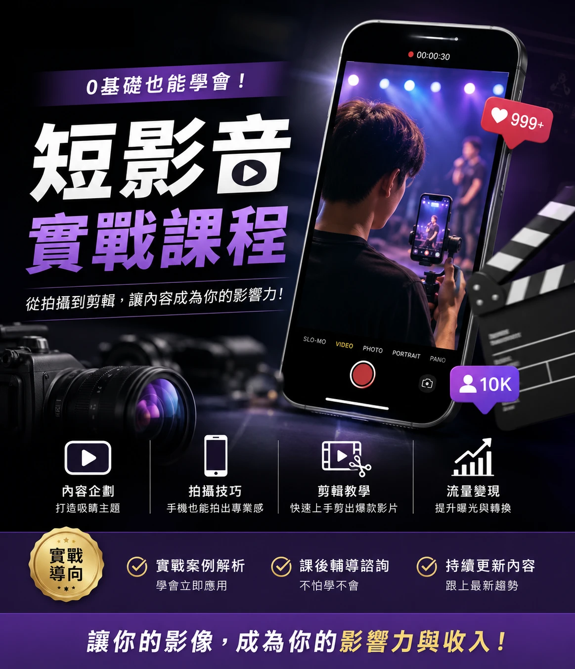 短影音課程X10堂
