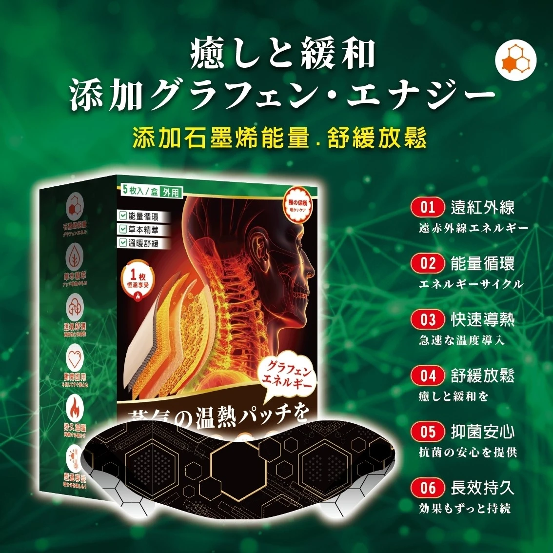安德森保羅 石墨烯蒸氣暖頸貼【3盒免運】