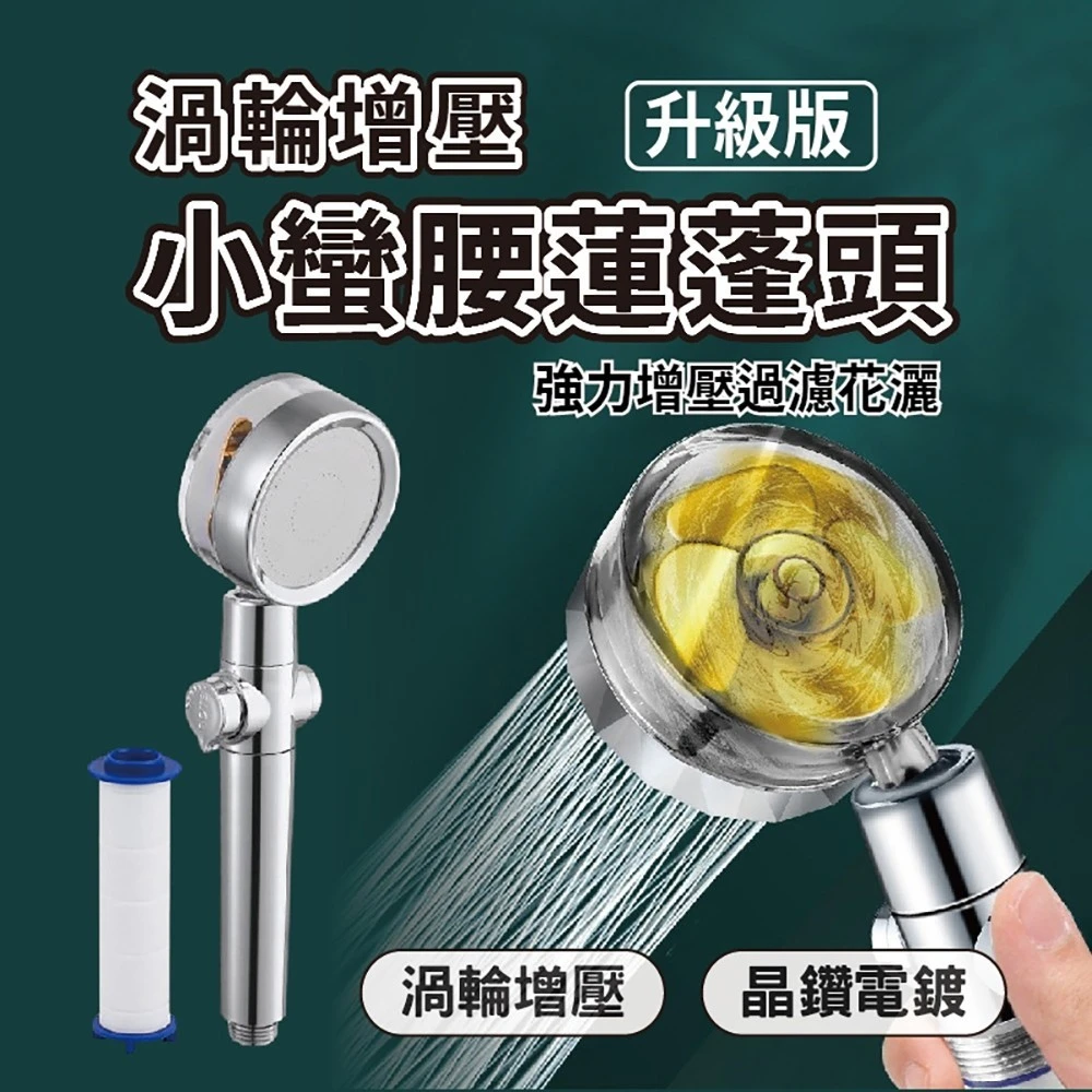 網紅款渦輪增壓小蠻腰濾水蓮蓬頭+濾心【一組免運】