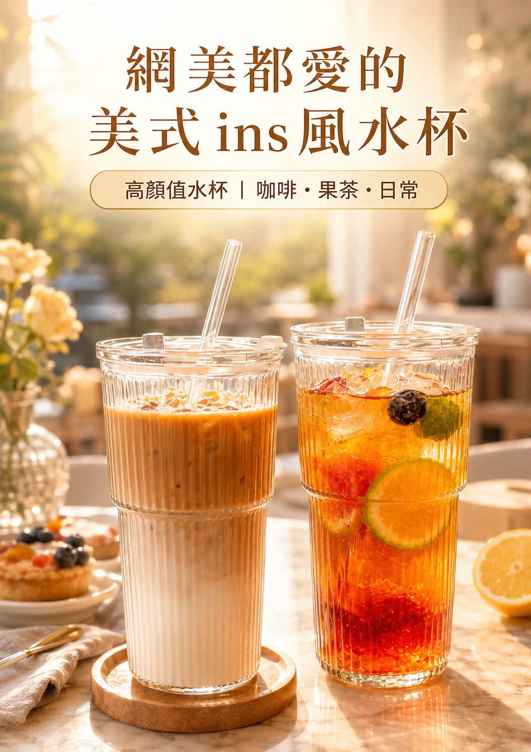 網美都愛的美式ins風水杯【4個免運】
