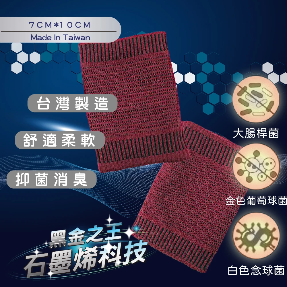 台灣製免綁式石墨烯護腕(石墨烯 遠紅外線 抑菌 除臭 舒適 彈力 蓄熱升溫 透氣)