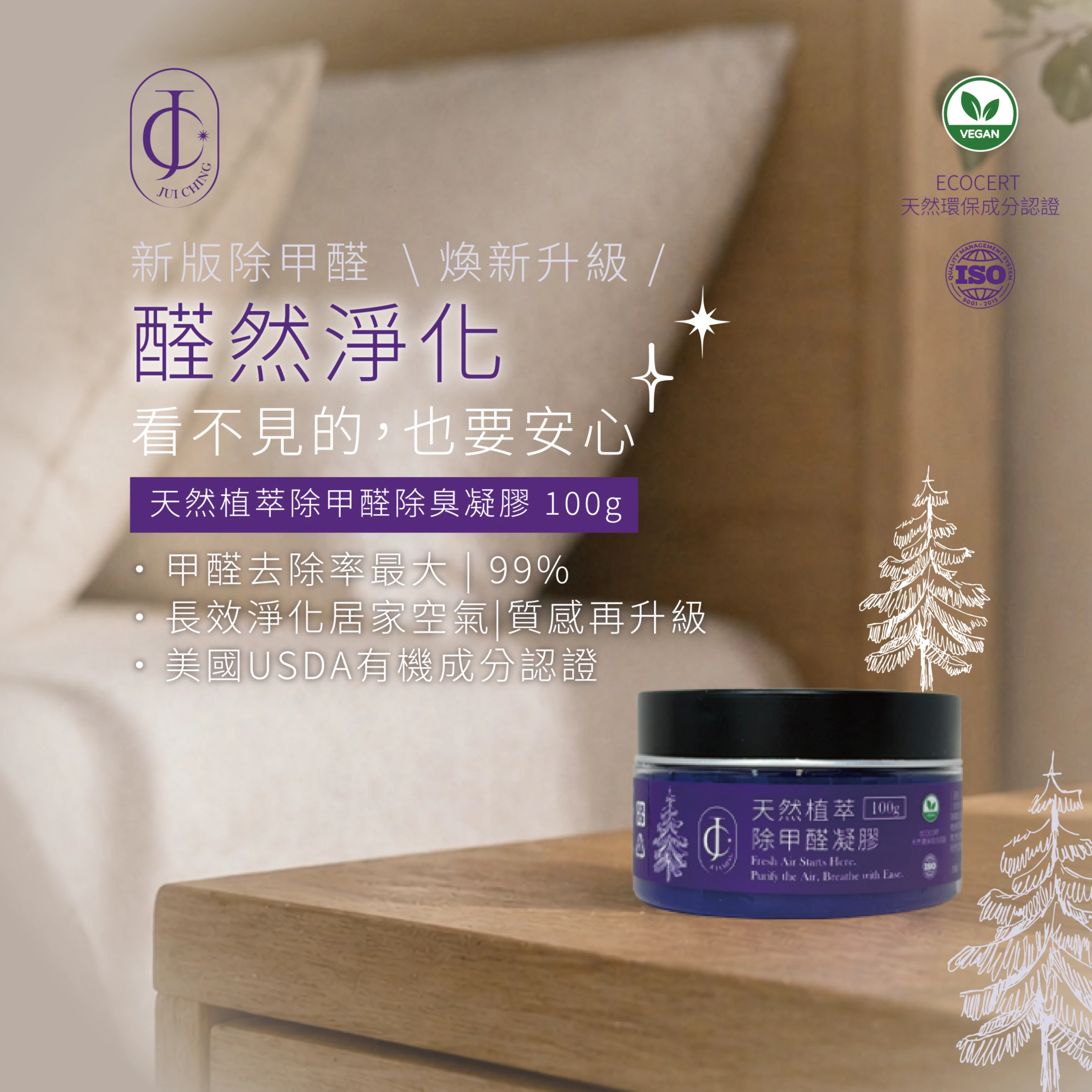 天然植萃除甲醛凝膠100g