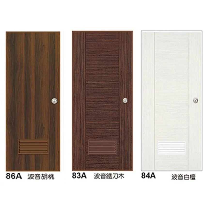 中部單 波音系列  塑鋼門 廁所門 浴室門 胡桃 鐵刀 白壇 71x210cm內