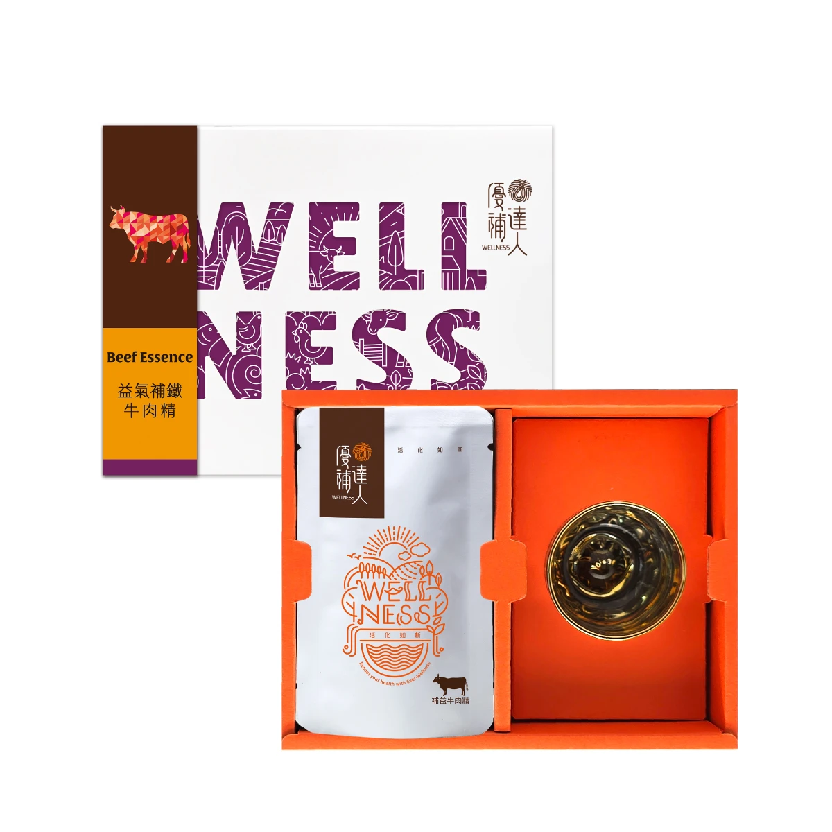 【益氣補鐵牛肉精】常溫60ml*6包 +黃金杯禮盒組