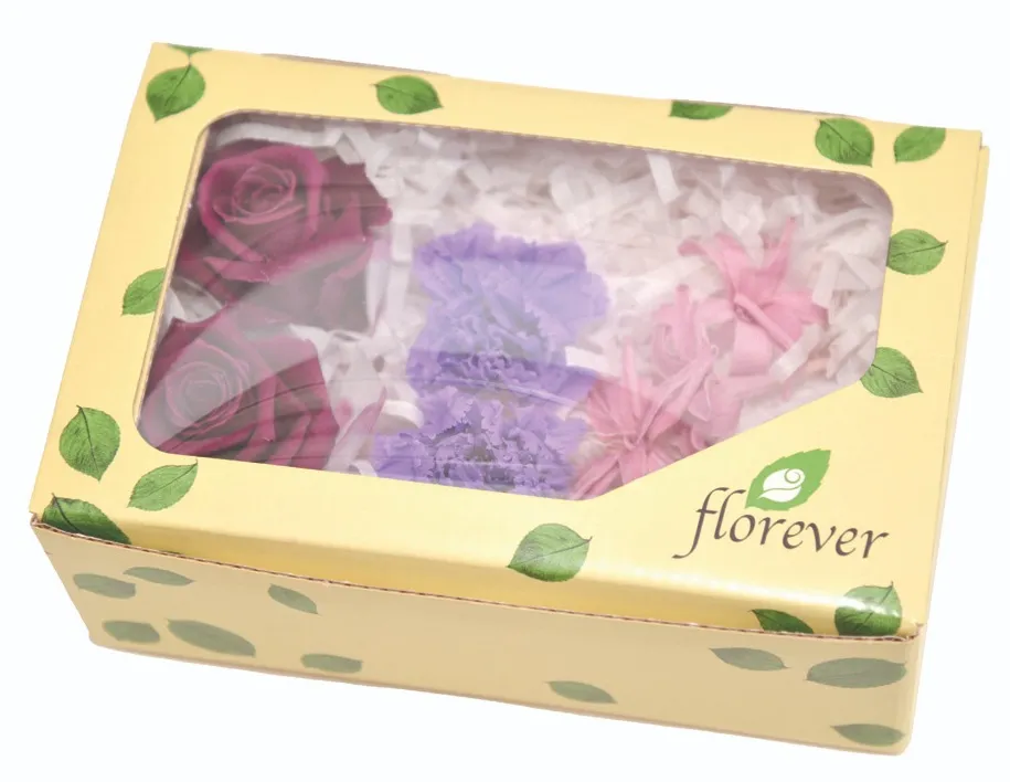 日本Florever 玫瑰康乃馨永生花組合 紫色系