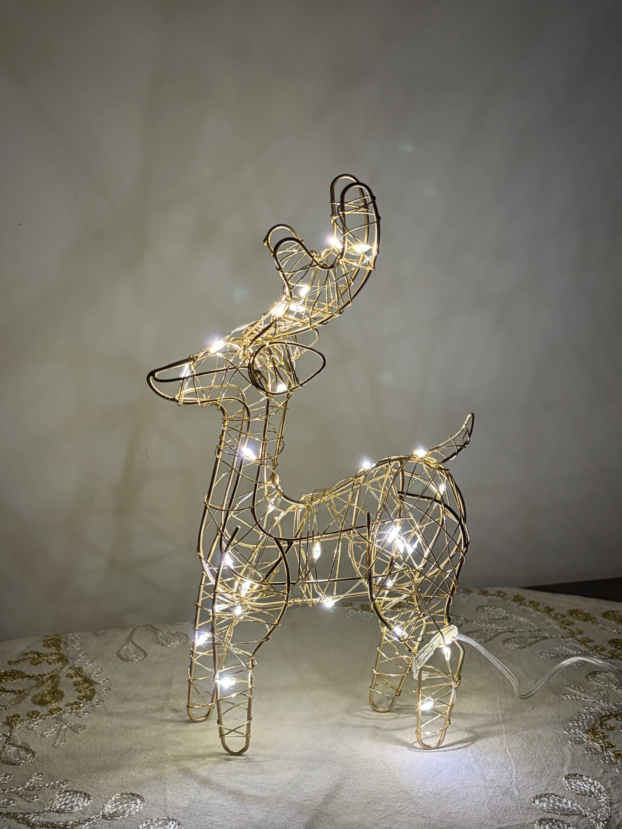 聖誕節麋鹿擺飾品  金線LED發光麋鹿鐵工藝裝飾品