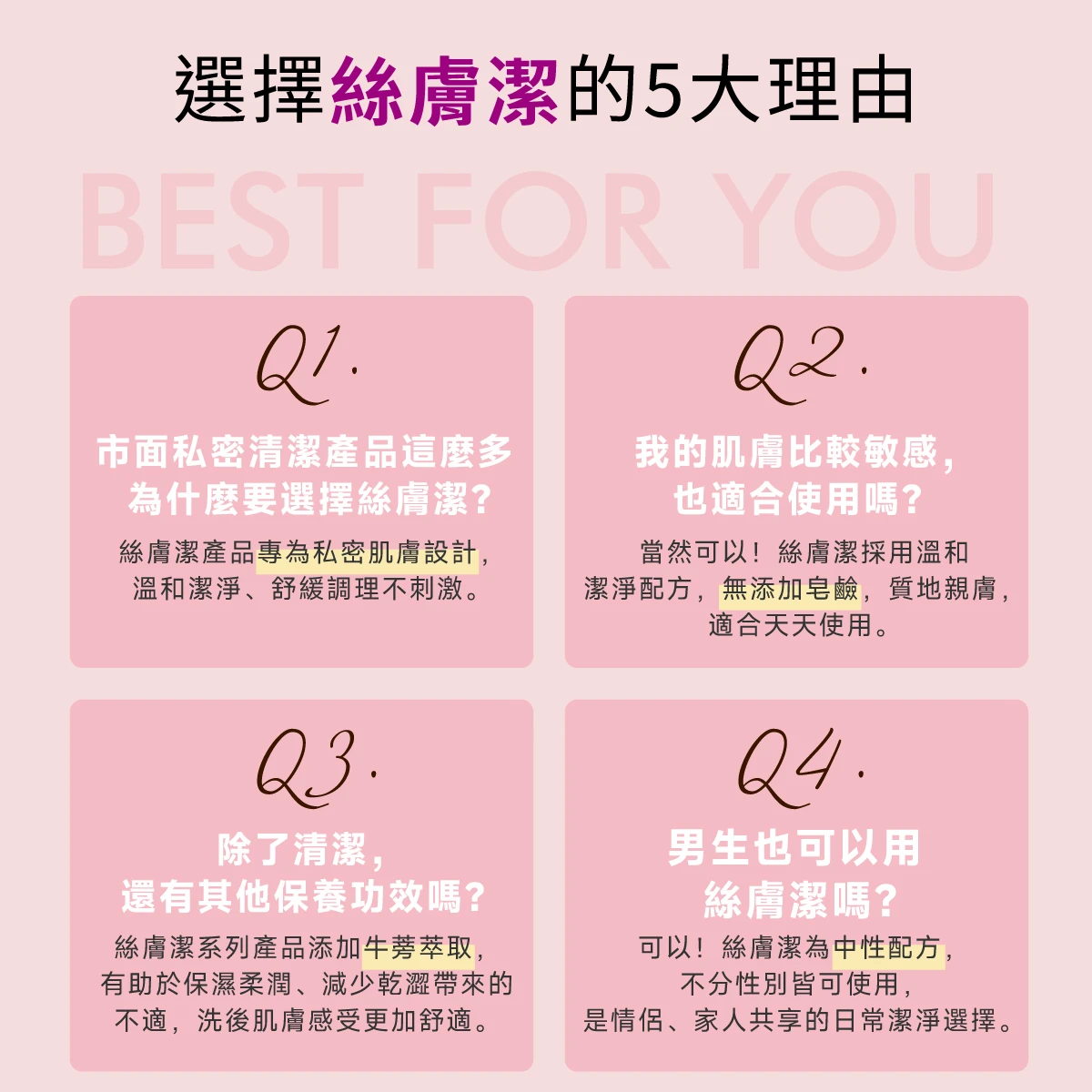 絲膚潔為中性配方，不分性別皆可使用，是情侶、家人共享的日常潔淨選擇