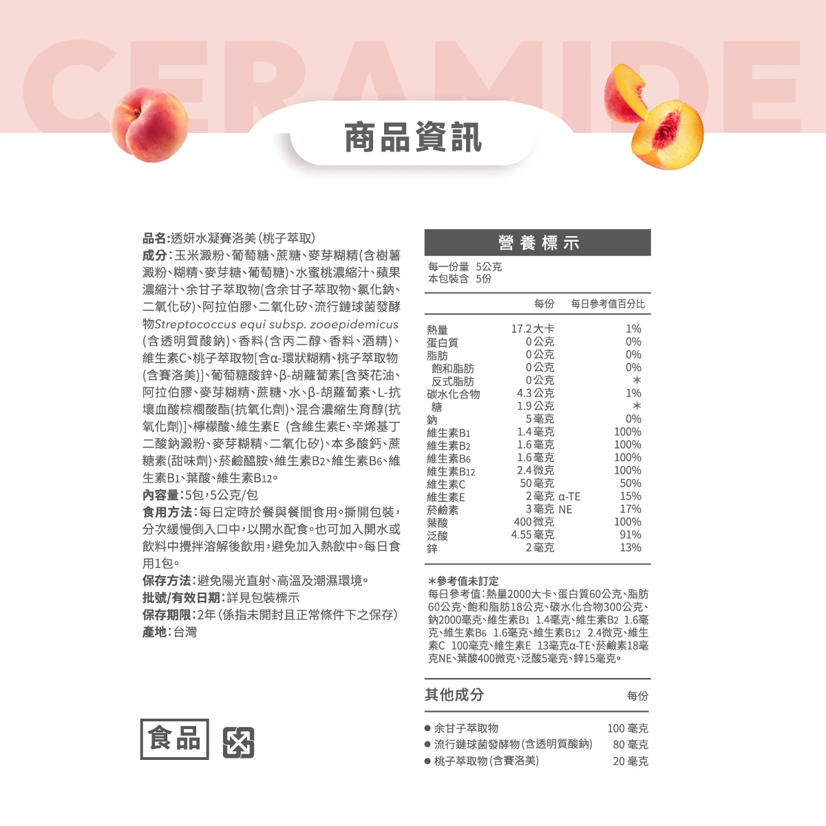 營養標示,成分,食用方式