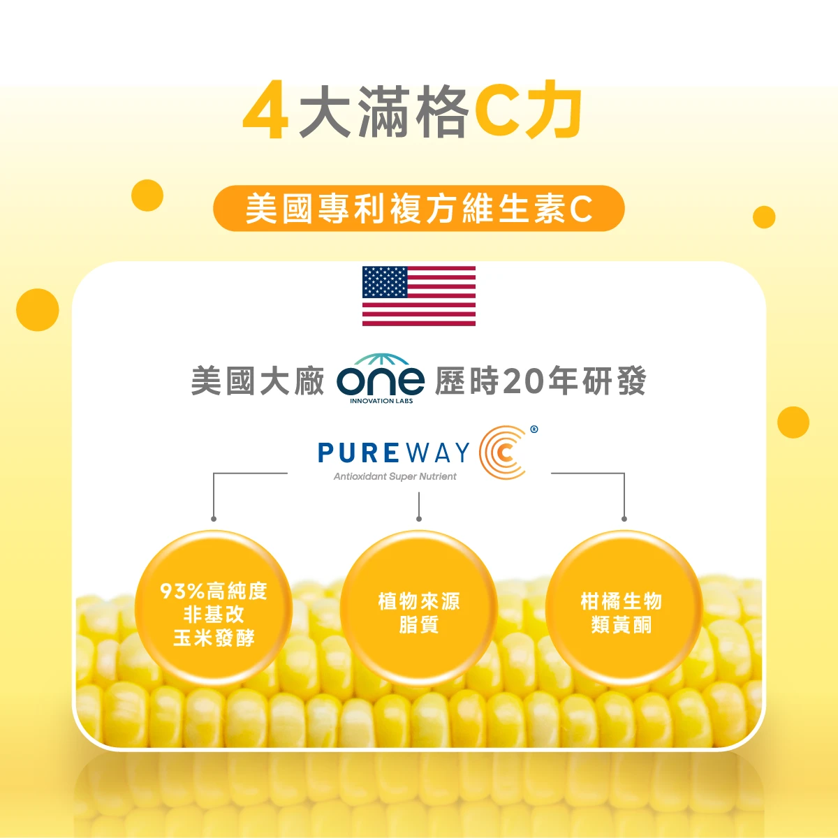 玉米來源,非基改,美國維生素C,專利維生素C,植物來源