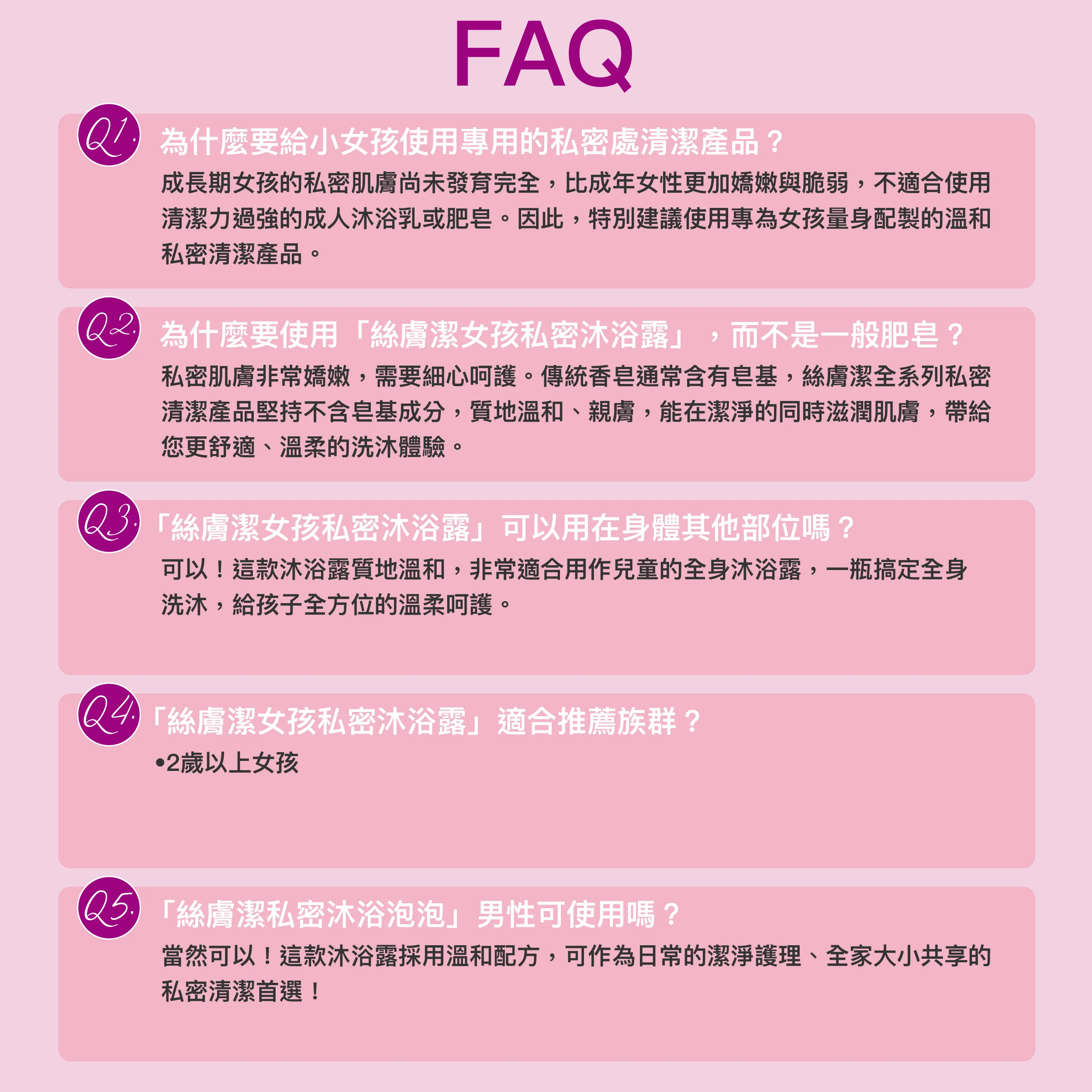 絲膚潔私密沐浴露不只能洗私密肌膚，連全身肌膚也適用