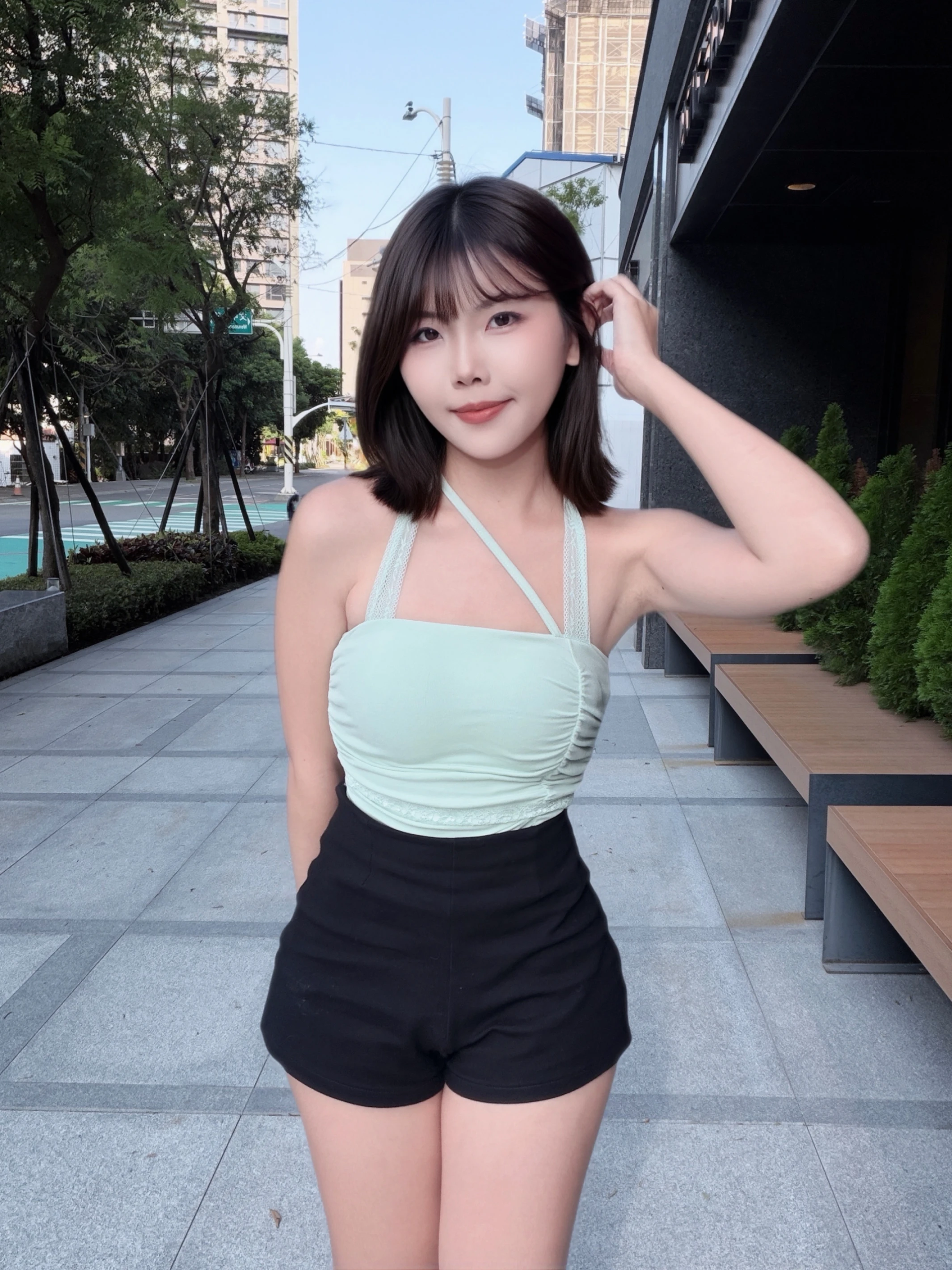 🩴韓女純慾蕾絲心機抓皺Bra背心