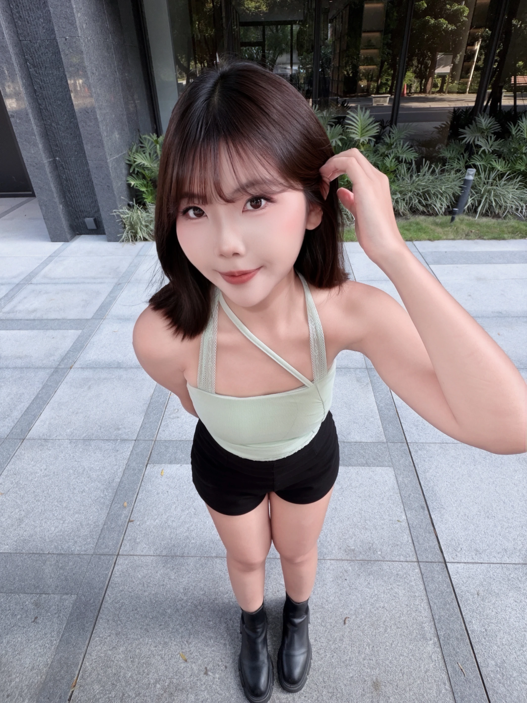 🩴韓女純慾蕾絲心機抓皺Bra背心
