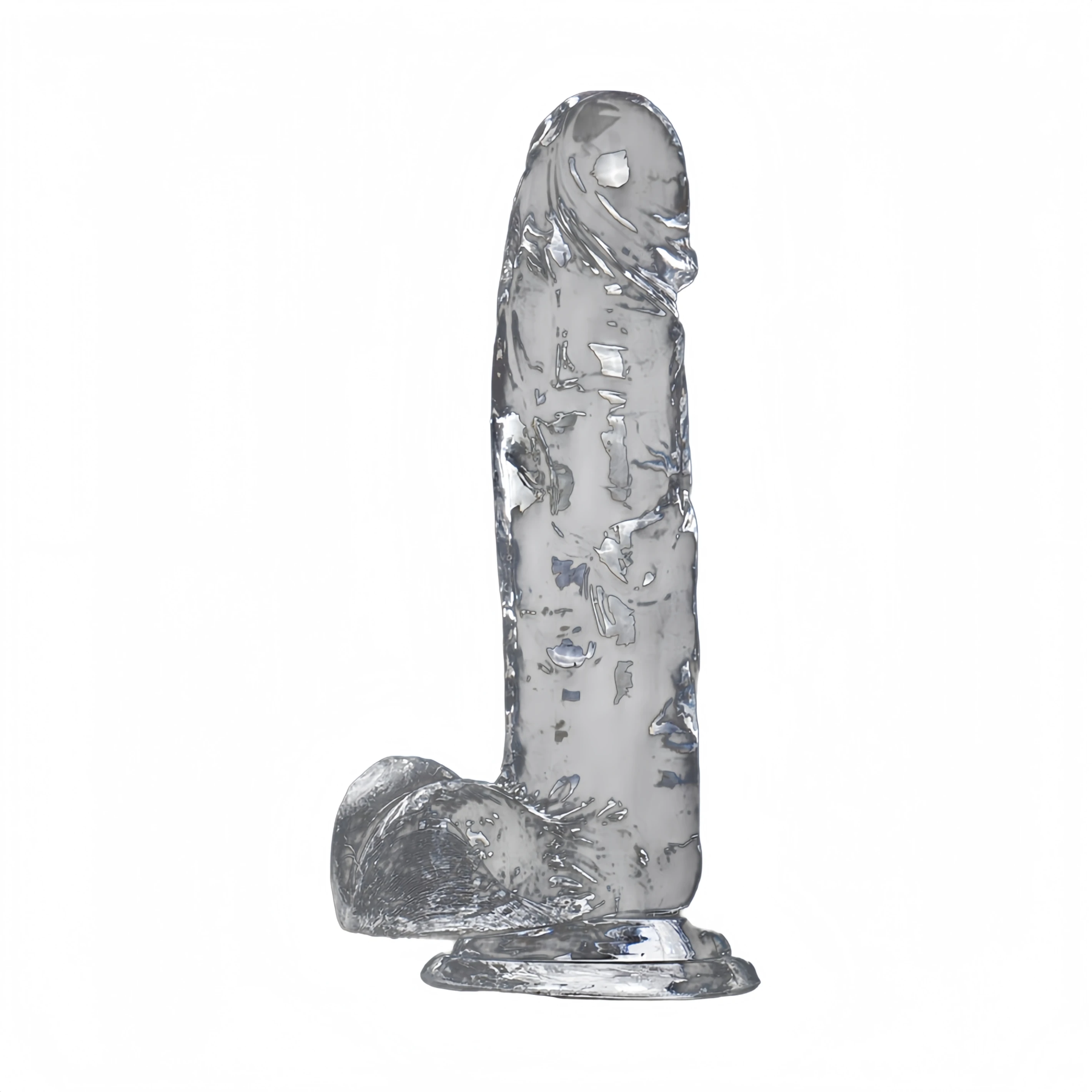 沐趣吸盤式水晶透明陽具