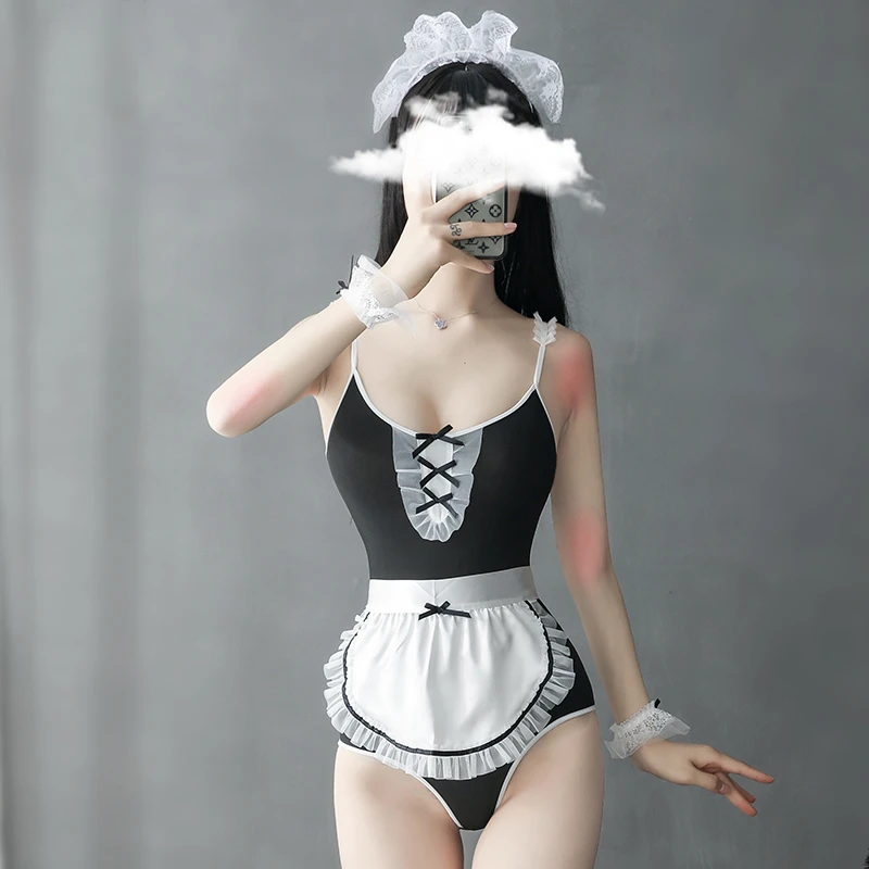 品賢 角色扮演黑色泳衣型女僕裝