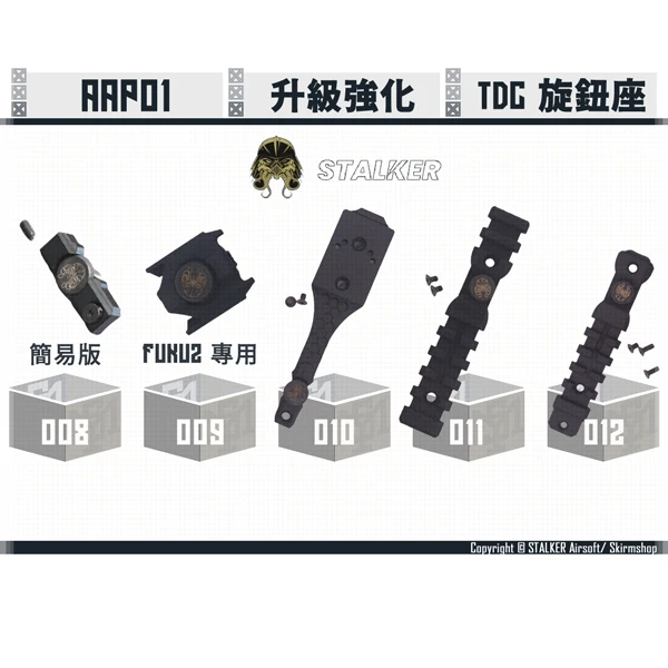 STALKER AAP01 TDC 調節輪 魚骨/導軌 RMR 整合旋鈕座 (5 種類型可選)