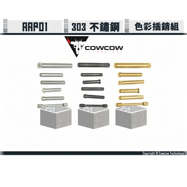 Cowcow AAP01 SS 不鏽鋼 插銷組 (銀/黑/金)