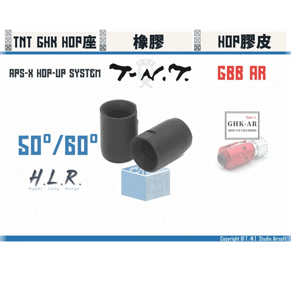 T.-N.T. APS-X HOP-UP System "H.L.R." GBB 橡膠 GHK AR HOP膠皮 (50°/60°)