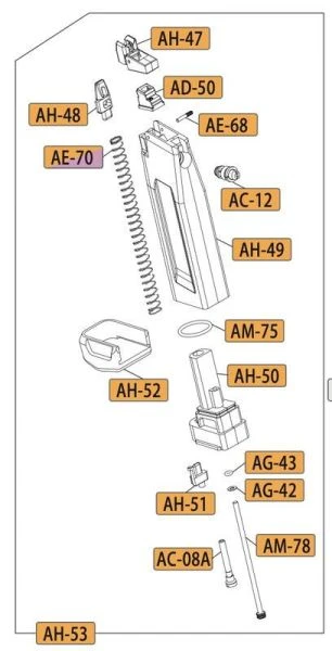 ICS Challenger 5.1 Hi-Capa 彈匣推彈座 AH-48