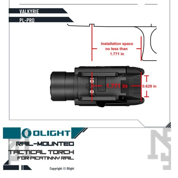 OLIGHT PL-PRO VALKYRIE 小型戰術槍燈 (黑色/Black)