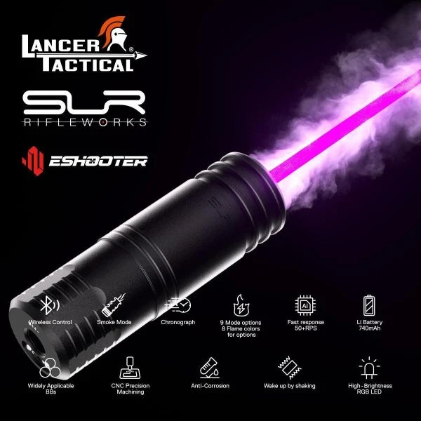 Lancer Tactical × SLR Rifleworks N.O.T.A.S. 戰術抑制器造型煙霧曳光器｜內建 Eshooter Flare Smoky BT