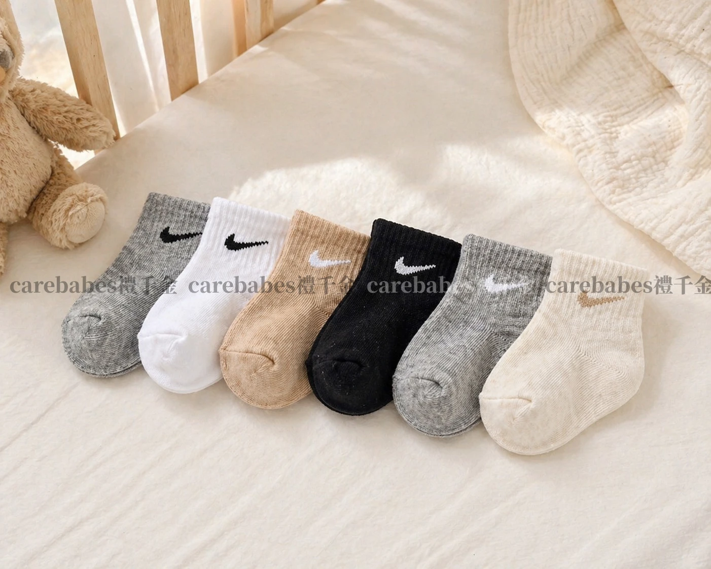 現貨 Nike Logo  6-Pack  嬰兒中筒襪