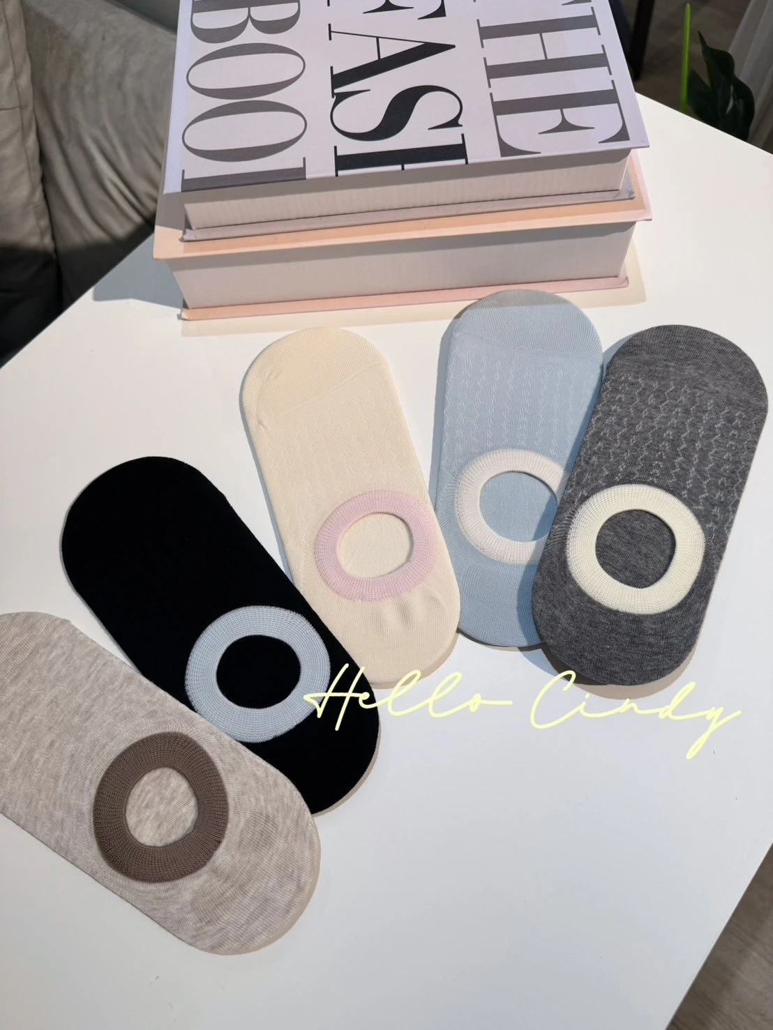 B04081夏季必備撞色隱形防滑襪（5入）