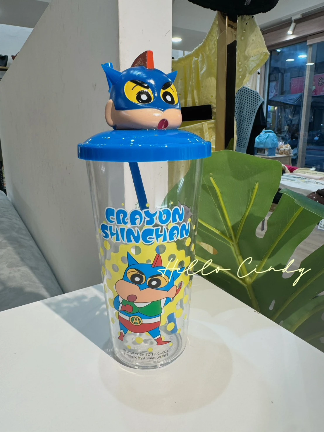 08083 蠟筆小新立體造型吸管杯