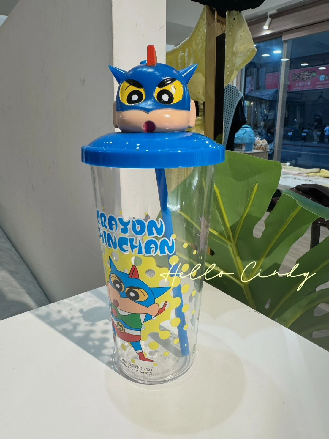 08083 蠟筆小新立體造型吸管杯