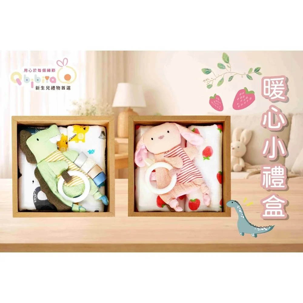 【暖心小禮盒】感統玩具&amp;純棉紗布萬用巾&amp;純棉防驚嚇肚圍(彌月禮盒滿月禮盒生日禮盒客製刺繡新生兒禮物)