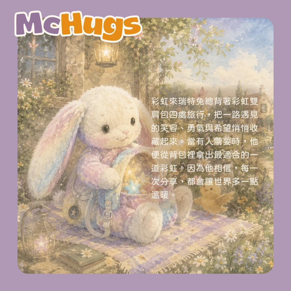 彩虹來瑞特兔雙肩包