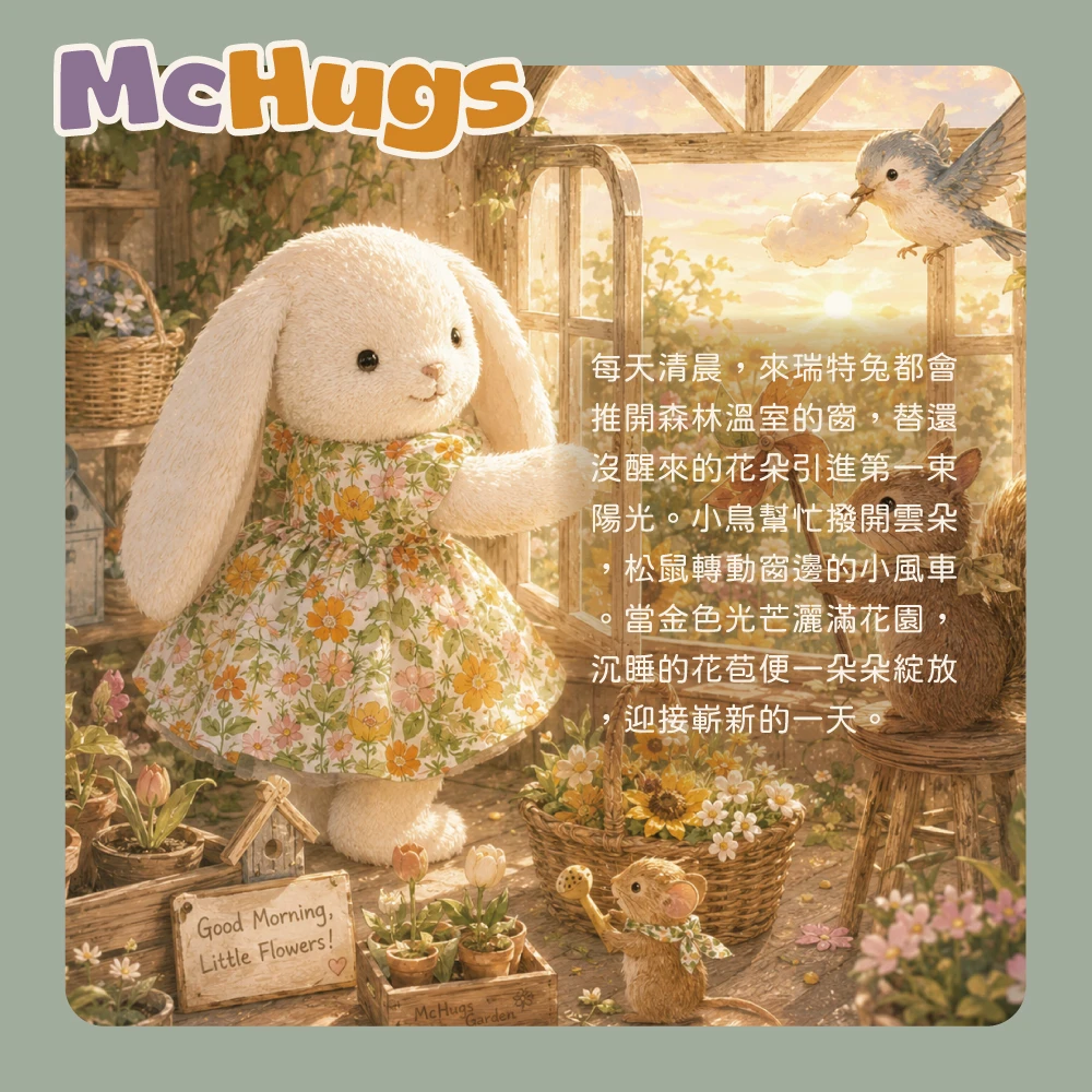 太陽花碎花裙來瑞特兔18CM