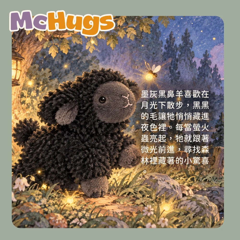 墨灰黑鼻羊15CM