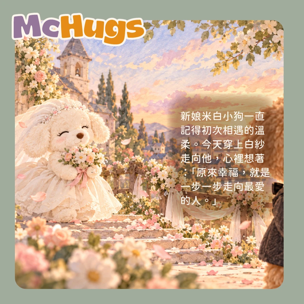 新娘米白小狗18CM