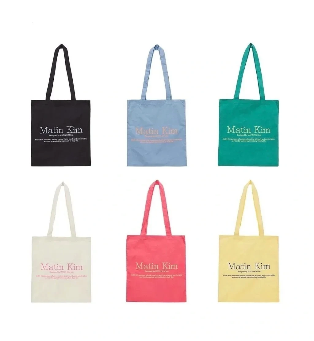 MATIN KIM 跳色LOGO環保帆布袋