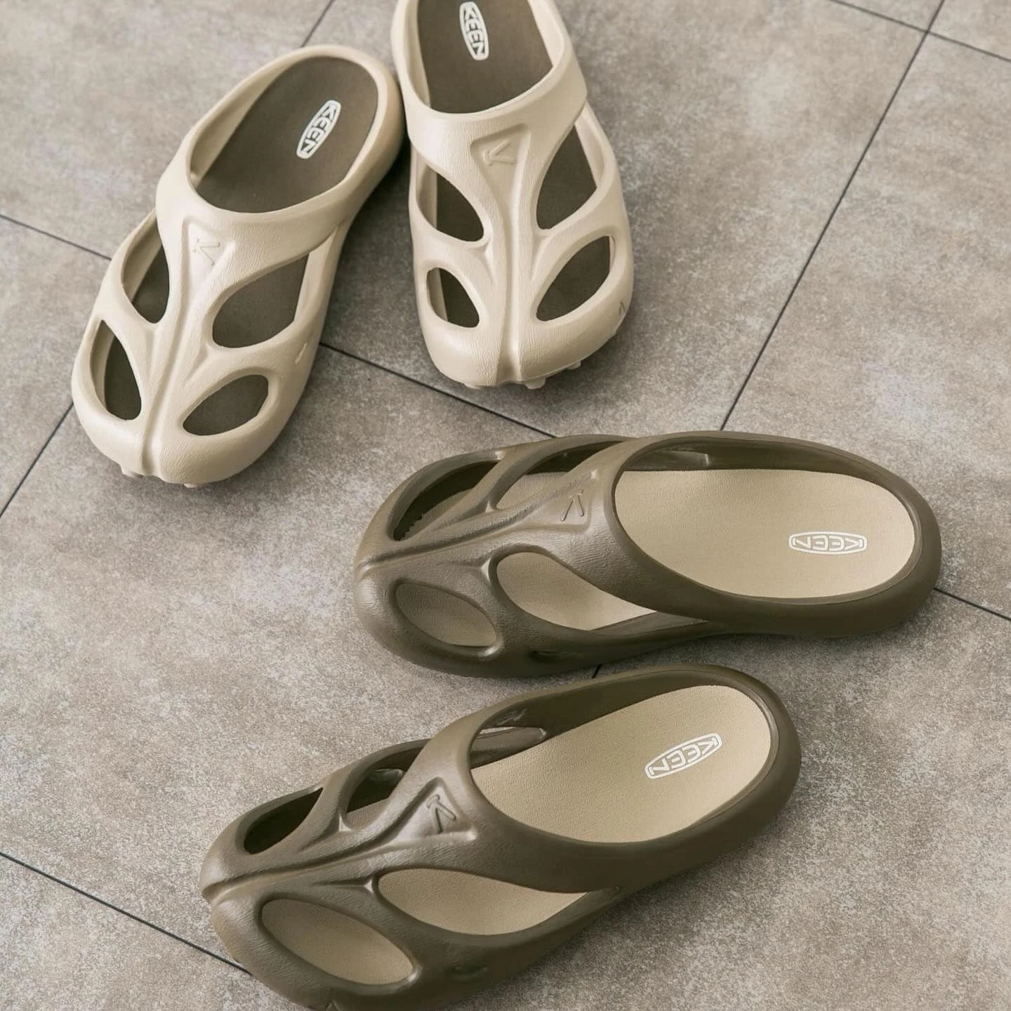 KEEN SHANTI 輕量護趾拖鞋 忍者鞋 草綠 1028606